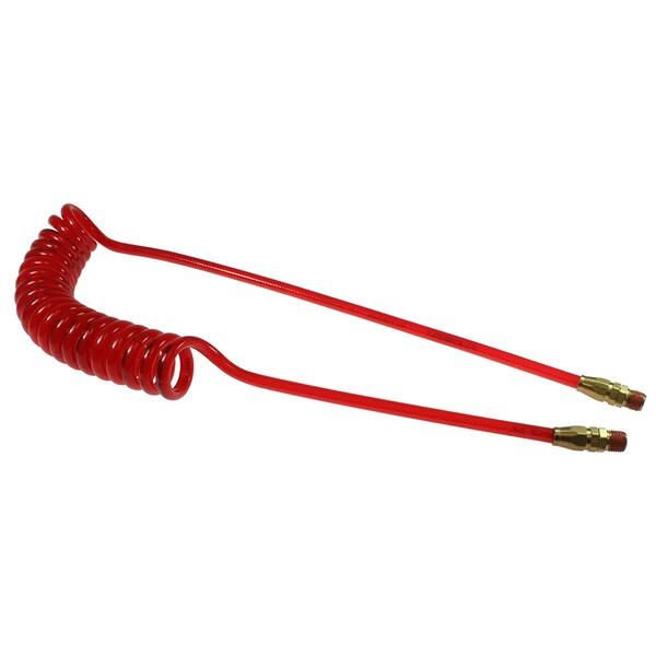 Flexeel Coil 1/4"ID x 10 ' 1/4" MPT Swivel Transparent Red PRE14-10B-TR